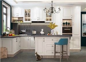 Balts l - forma PVC virtuves skapis