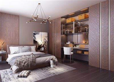 Minimālistisks galvenās guļamistabas skapis